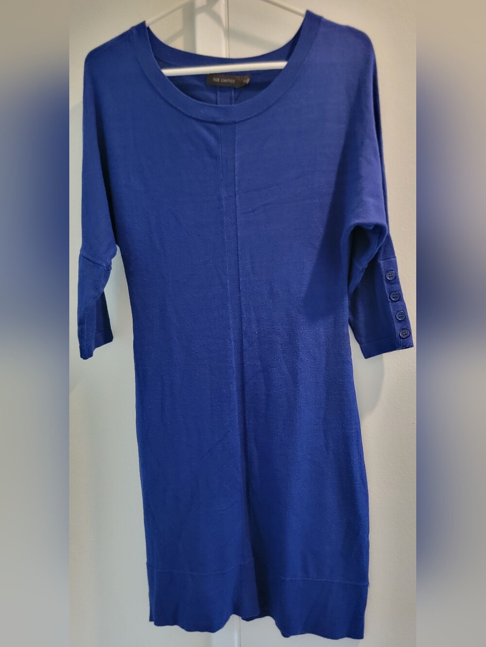 The Limited Royal Blue Long Sleeve Crewneck Dress XS